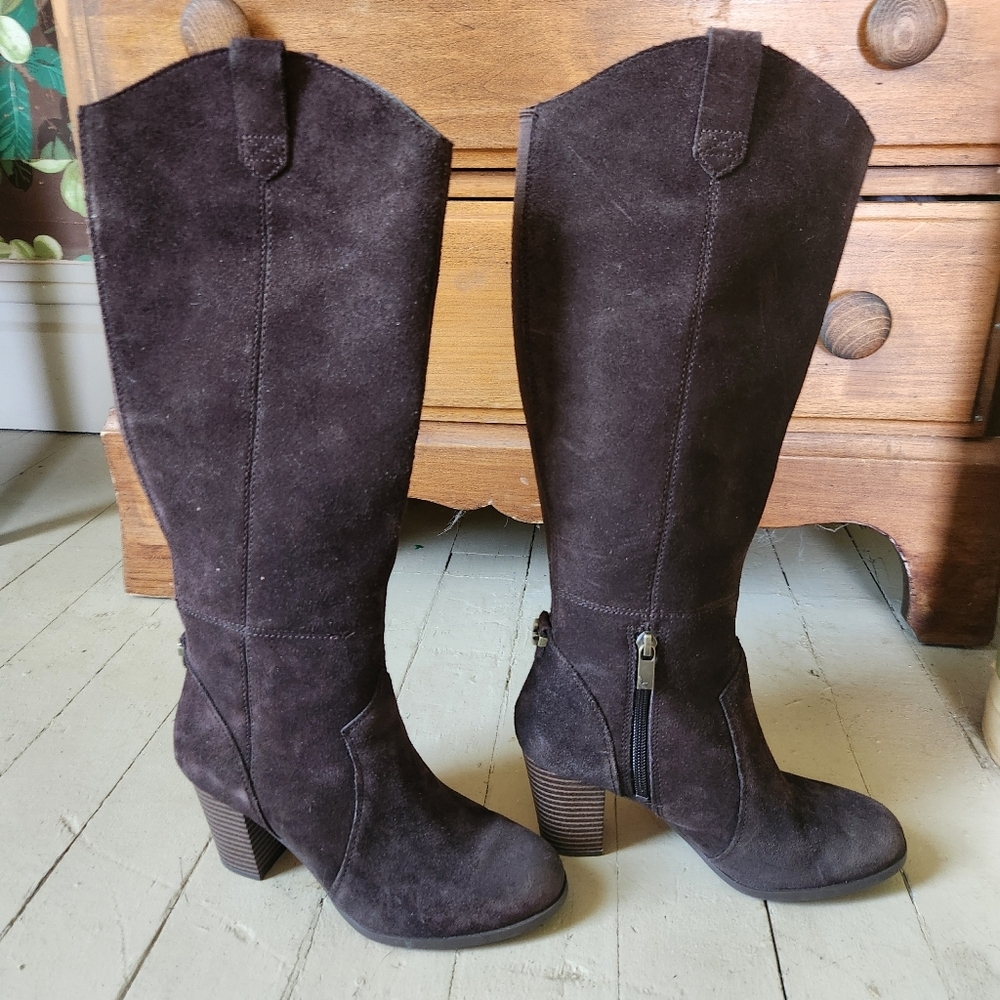 Koolaburra by UGG Suede Knee-High Boots – Block Heel – Brown – Size 6 - Picture 7 of 10